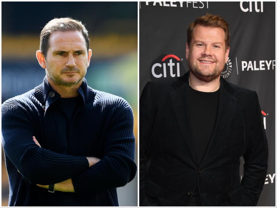 Frank Lampard has rubbished claims Chelsea owner Todd Boehly appointed him as interim manager after a recommendation from James Corden (Getty)