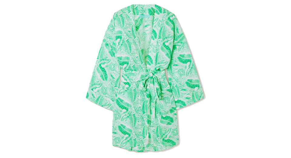 Sienna belted printed voile robe