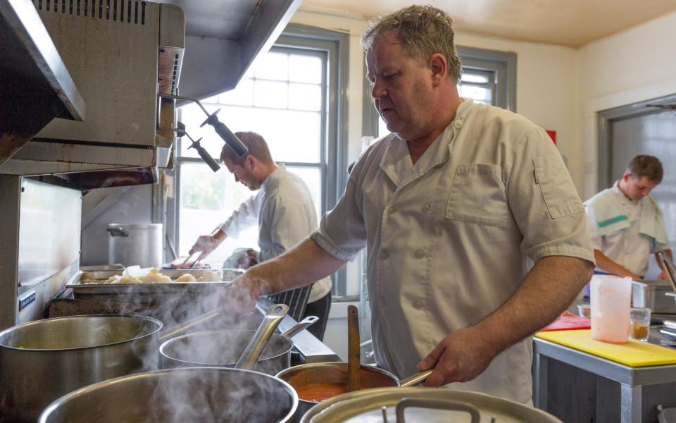 Stephen Harris cooking up a storm at his restaurant, The Sportsman - Credit: Andrew Crowley