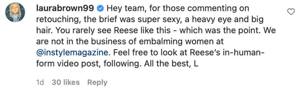 InStyle editor-in-chief responds to Photoshop claims of Reese Witherspoon cover (Instagram)