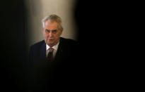 Czech President Milos Zeman announces his decision to run for another term as president during a news conference at Prague Castle in Prague, Czech Republic March 10, 2017. REUTERS/David W Cerny