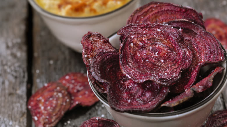 beet chips seasoned with salt