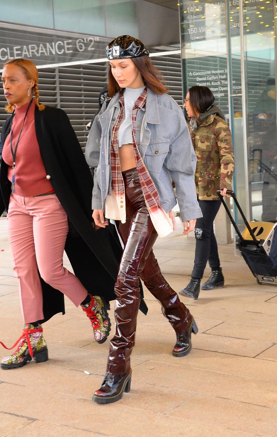 Bella Hadid in Y/Project, Tyler Lambert vintage, Stand, and Dr. Martens