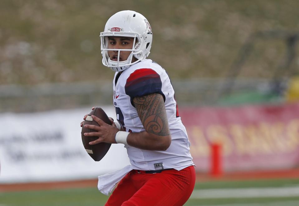 Anu Solomon started for parts of three seasons at QB for Arizona. (AP Photo/Andres Leighton)