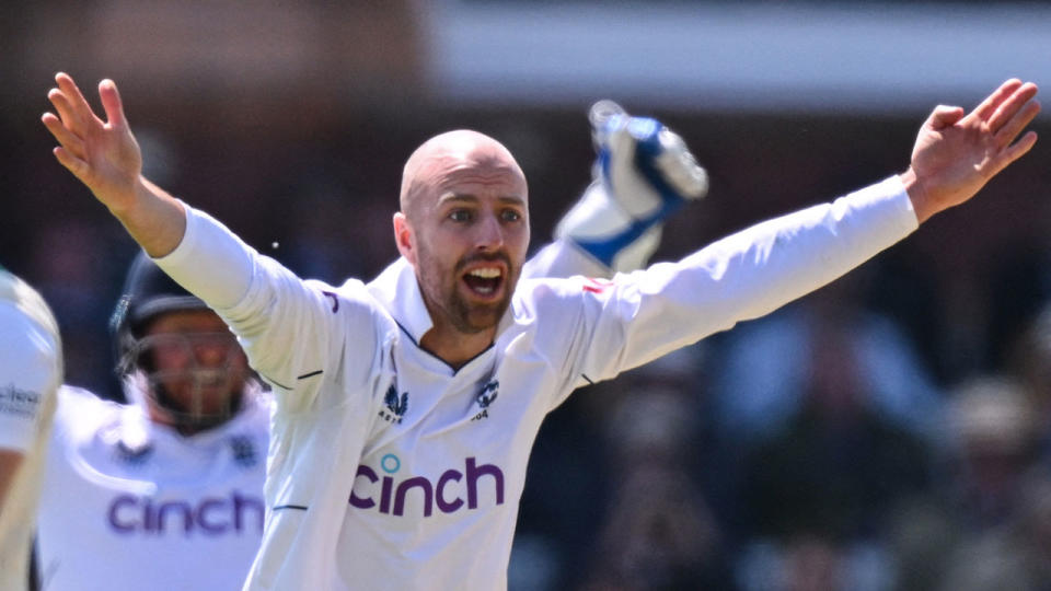 Pictured here, England spinner Jack Leach.