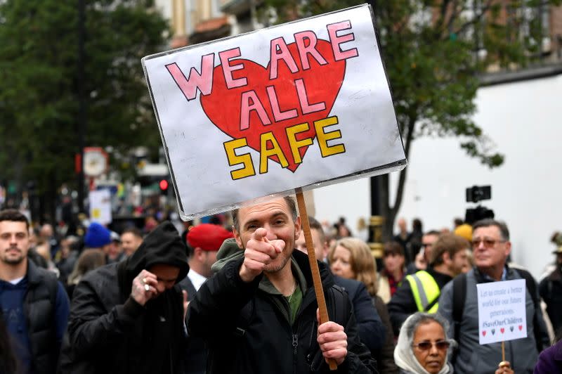 Protest against the new government restrictions, amid the coronavirus disease (COVID-19) outbreak, in London