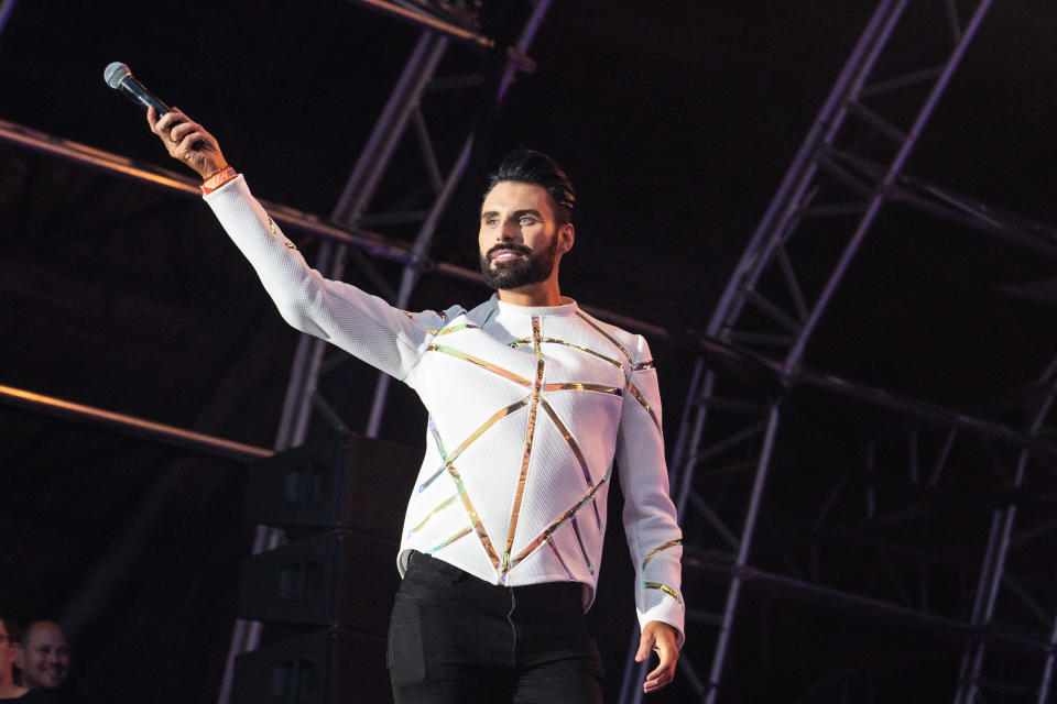 Rylan Clark on stage