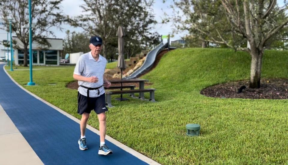 Brown & Brown Chairman Hyatt Brown tried out the jogging path on opening day of the northern portion of the Daytona Beach Riverfront Esplanade on June 4, 2022. Brown and his wife Cici donated nearly $36.5 million to create the esplanade, and led a complete makeover of the rundown Riverfront Park.