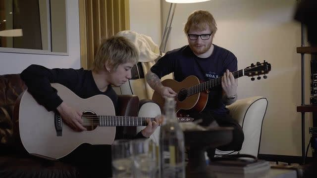 One OK Rock's lead vocalist Takahiro Moriuchi (left) co-writes Renegade with Ed Sheeran. (Photo: Instagram/oneokrockofficial)