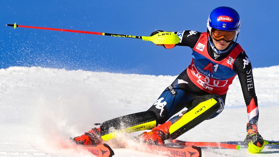 Mikaela Shiffrin added two more World Cup wins to her record haul. - Vladimir Simicek/AFP/Getty Images