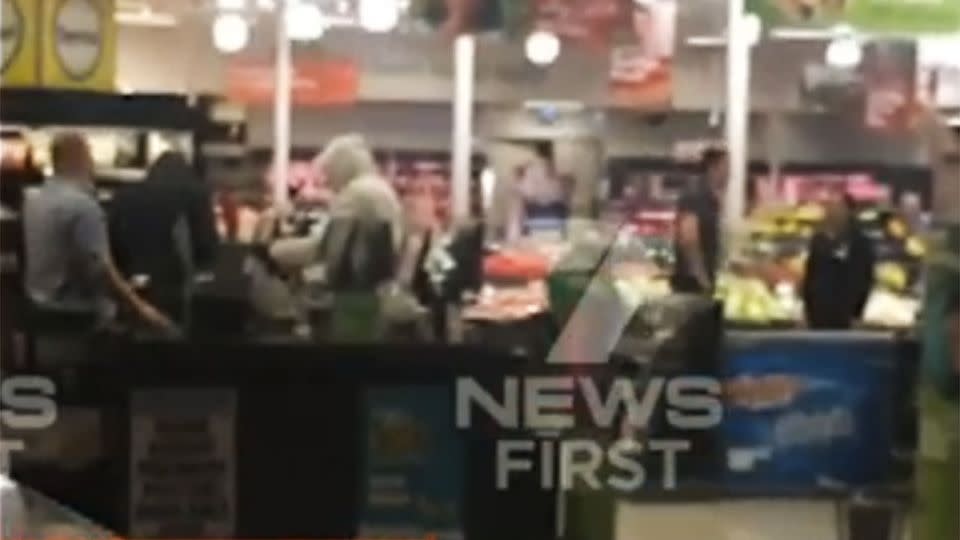 Four youths terrorised staff and robbed the Woolworths store on Wednesday. Photo: 7 News