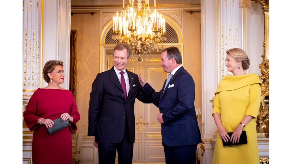 Prince Guillaume and Grand Duke Henri embrace