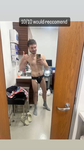 <p>Matthew Koma/Instagram</p> Matthew Koma gave the camera a thumbs up following the procedure