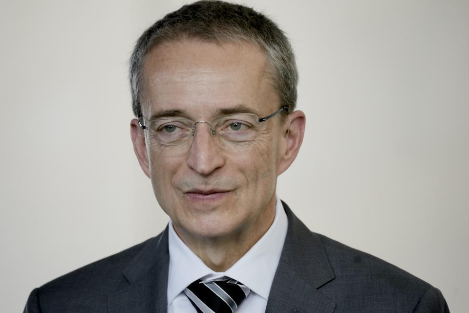 Intel CEO Pat Gelsinger attends the signing ceremoy of an agreement between the German government and the company at the Chancellery in Berlin, Germany, Monday, June 19, 2023. (AP Photo/Markus Schreiber)