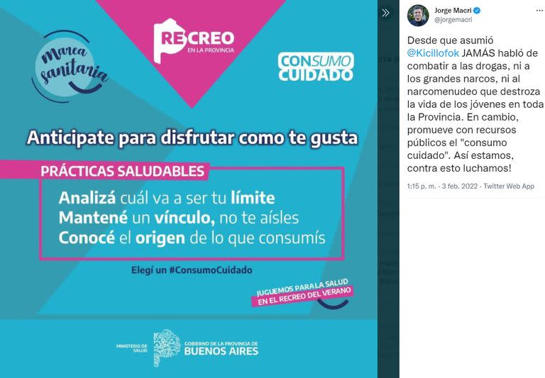 Jorge Macri fue uno de los referentes de Juntos por el Cambio que se quejó por la campaña de la Provincia