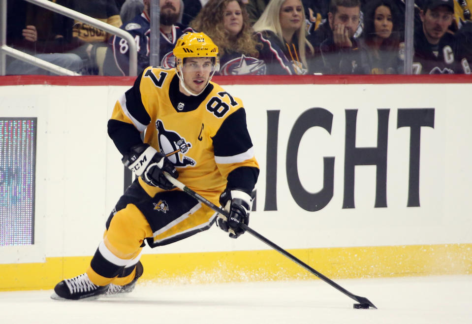 Pittsburgh Penguins star Sidney Crosby entered the eighth fight of his career against the Columbus Blue Jackets on Saturday. (Charles LeClaire-USA TODAY Sports)