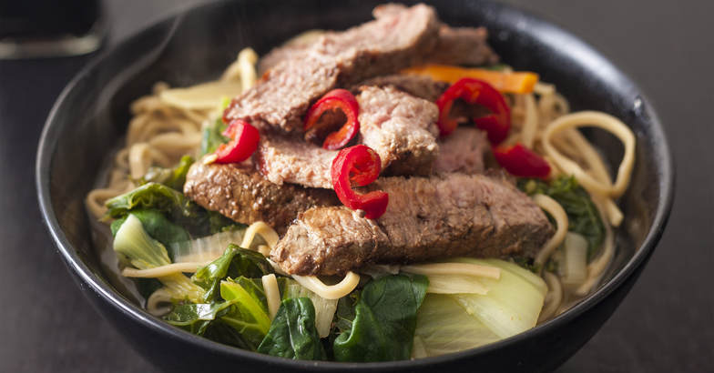 HOISIN GRILLED FLANK STEAK WITH NOODLE SALAD