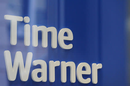 FILE PHOTO - A Time Warner logo is seen at a Time Warner store in New York City, October 23, 2016. REUTERS/Stephanie Keith/File Photo