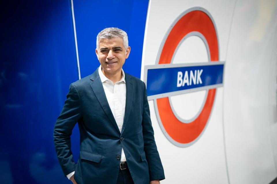 Mayor of London Sadiq Khan as he reopened the Bank branch of the Northern line (Aaron Chown/PA) (PA Wire)