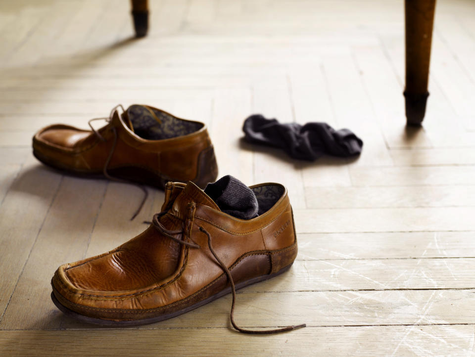 socks and shoes on the floor