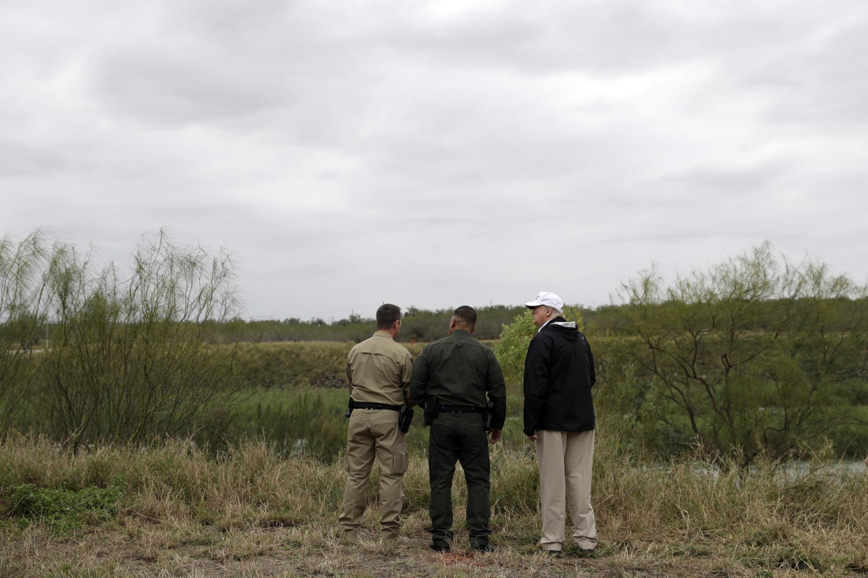 President Trump at the border with Mexico