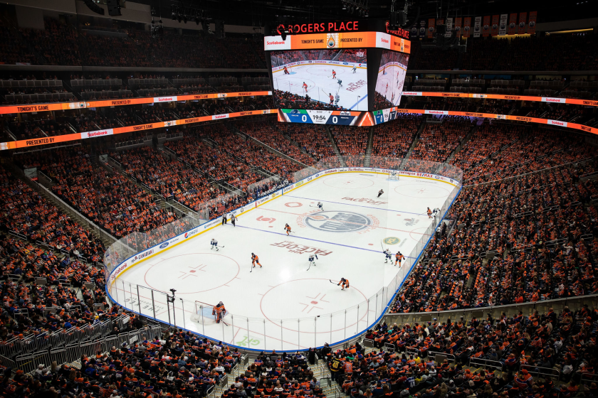 EDMONTON, AB - OCTOBER 02: Rogers Place during the Edmonton Oilers home opener against the Vancouver Canucks on October 2, 2019, in Edmonton, Canada. (Photo by Codie McLachlan/Getty Images)