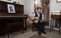 This Nov. 8, 2019 photo shows musician Joe Henry posing for a portrait at his home in Pasadena, Calif. to promote his new album "The Gospel According To Water." (Photo by Rebecca Cabage/Invision/AP)