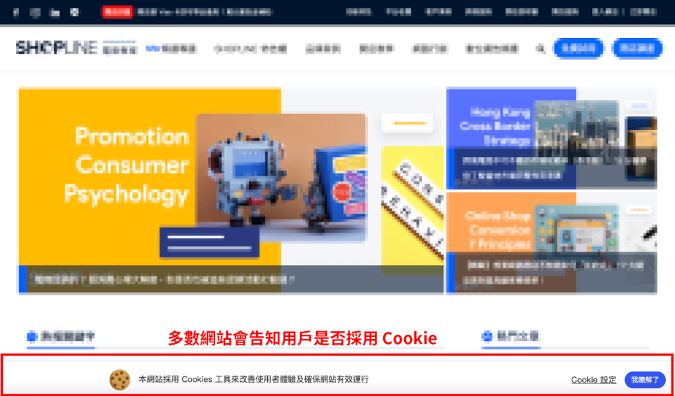 多數網站因為 GDPR 的原因而加入詢問用戶是否接受 Cookie 的訊息