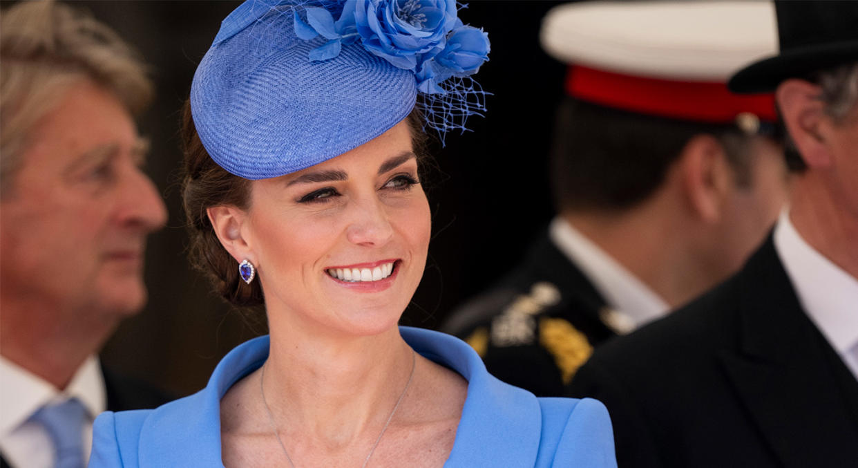 The Duchess of Cambridge stunned as she joined senior members of the Royal Family for the Order of the Garter. (Getty Images)