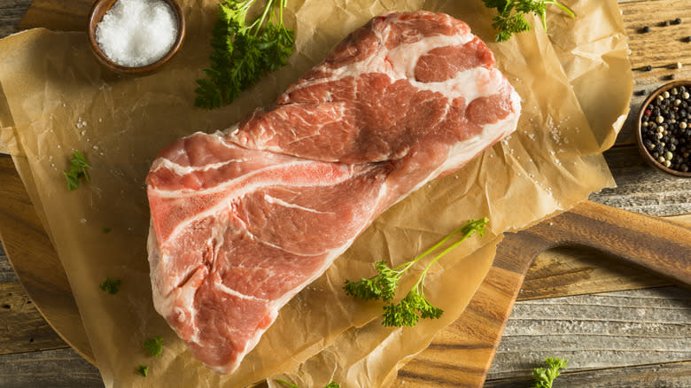 raw pork steak