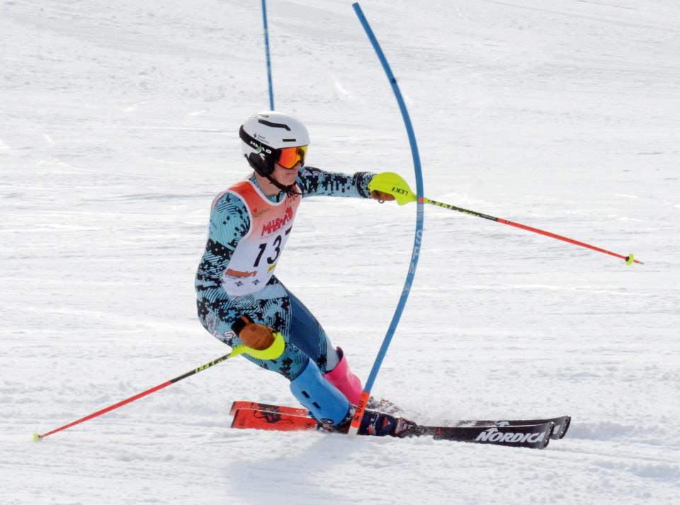 Harbor Springs' Carson Truman put together a solid afternoon to earn all-state honors in the slalom race.