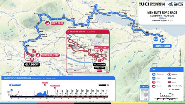 UCI Cycling World Championships 2023 All Glasgow race routes and