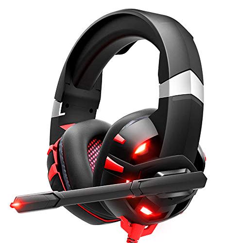 RUNMUS Gaming Headset Xbox One Headset with 7.1 Surround Sound, PS4 Headset with Noise Canceling Mic & LED Light, Compatible with PC, PS4, Xbox One Controller(Adapter Not Included) (Amazon / Amazon)