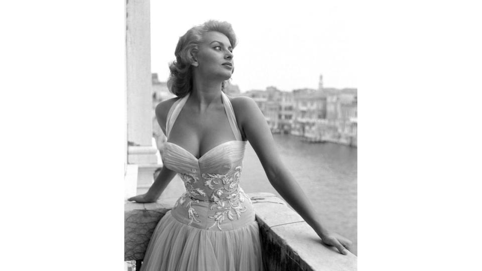 Italian actress Sophia Loren attending Venice Film Festival in 1955