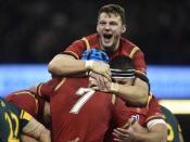 Rugby Union Britain - Wales v South Africa - Principality Stadium, Cardiff, Wales - 26/11/16 Wales' Dan Biggar celebrates with Justin Tipuric (7) after scoring a try Reuters / Rebecca Naden Livepic