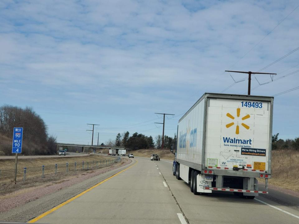 coronavirus walmart truck driving roads wisconsin