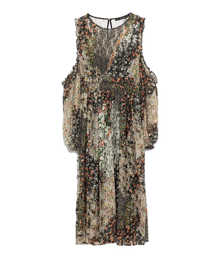 Zara drop-shoulder floral dress
