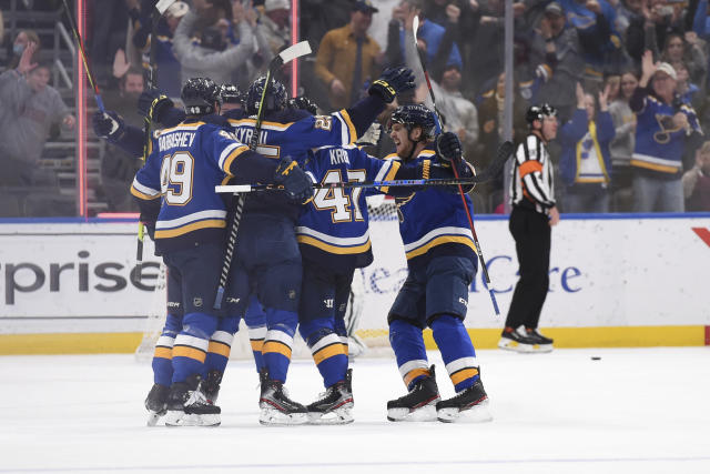 Kyrou keeps Blues warm with 2 goals in 6-4 win vs Wild - The San