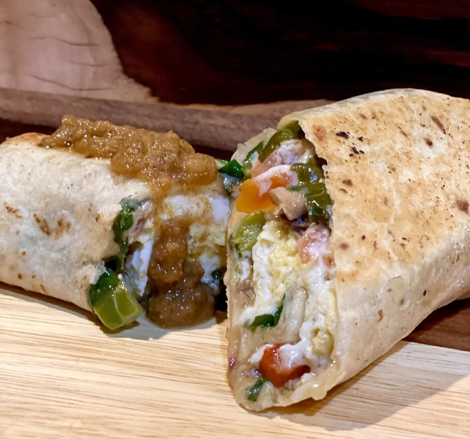 The Garden Experience burrito at After Bite features garden vegetables, eggs, cheese and housemade salsa.