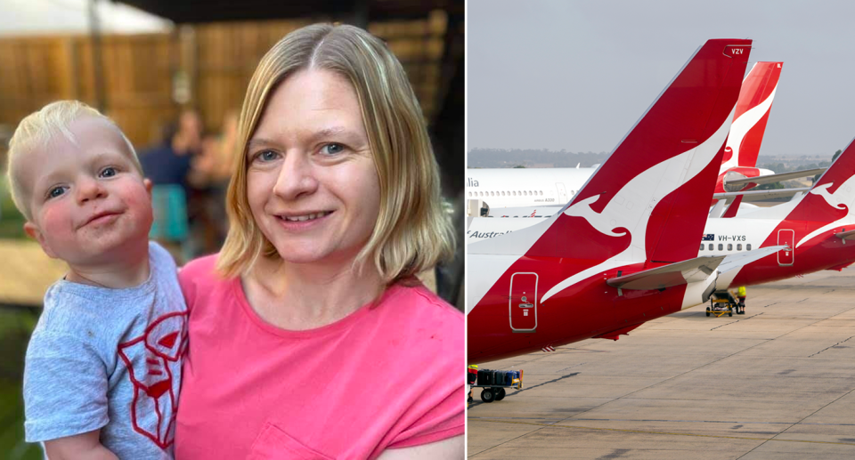 Katherine, her partner and two young children have scheduled a trip to see relatives in Europe. But Qantas hasn't made it easy. Source: Supplied/AAP