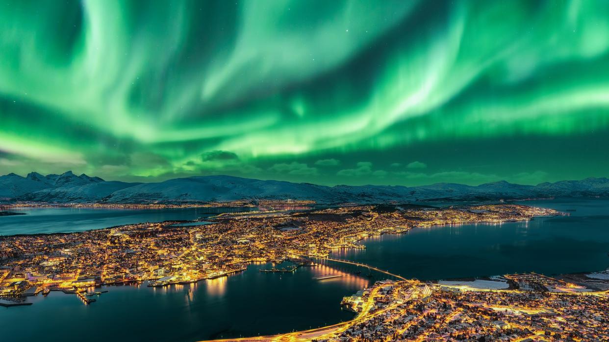  Aurora borealis over Norway. 