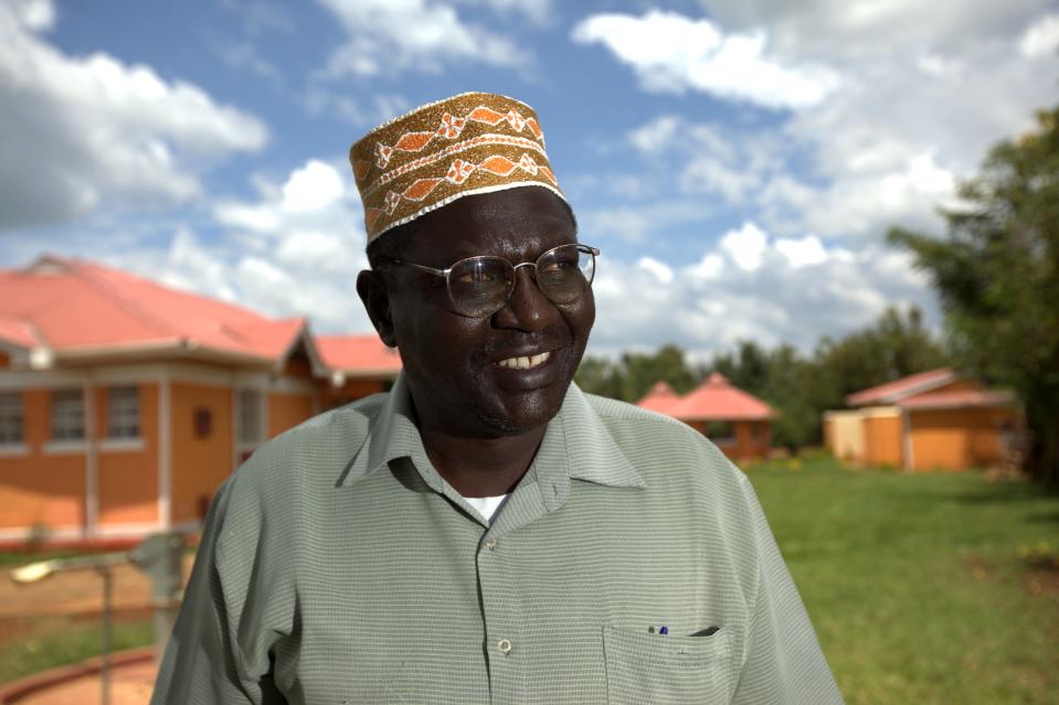 Malik Obama, President Obama's half-brother, speaks to reporters in the village of Kogelo, western Kenya, on Nov. 4, 2012.