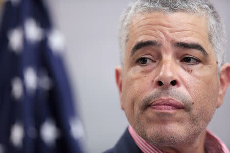 FILE PHOTO: Ricardo Ramos, executive director of the Electric Power Authority of Puerto Rico (PREPA), attends a news conference, in San Juan, Puerto Rico November 2, 2017. REUTERS/ Alvin Baez/File Photo