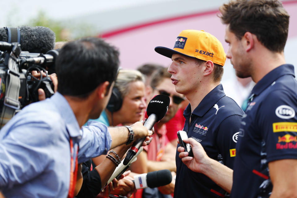 Bitter pill: Max Verstappen told media he hoped fans would protest against his penalty by staying away from next year’s US Grand Prix