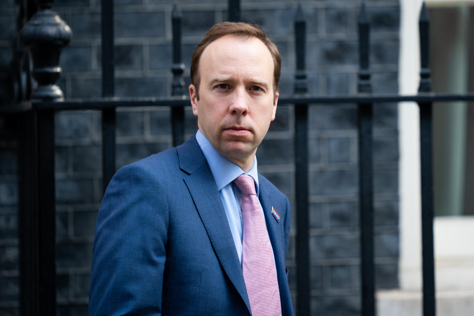 Matt Hancock resigned as Health Secretary over the weekend. (PA)