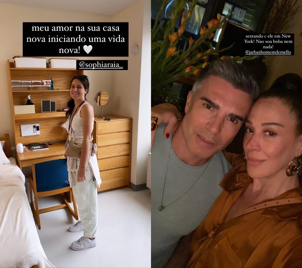 Claudia Raia mostrou Sophia em sua casa nova e foto de programa rom&#xe2;ntico com Jarbas Homem de Mello em Nova York. Fotos: reprodu&#xe7;&#xe3;o/Instagram/claudiaraia