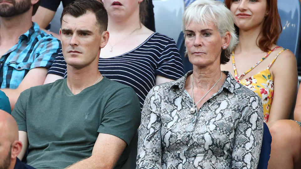 Jamie and Judy Murray watch Andy’s match. (Photo by Cameron Spencer/Getty Images)
