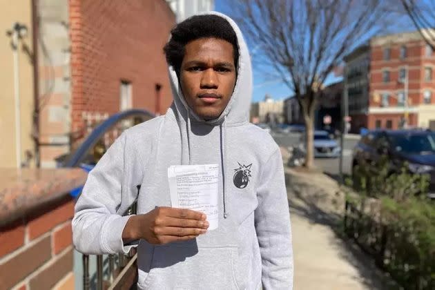 Brownsville resident Reon Sealey says he never signed a petition aimed at knocking off Democratic candidates in a primary battle, April 15, 2022. (Photo: George Joseph/THE CITY)