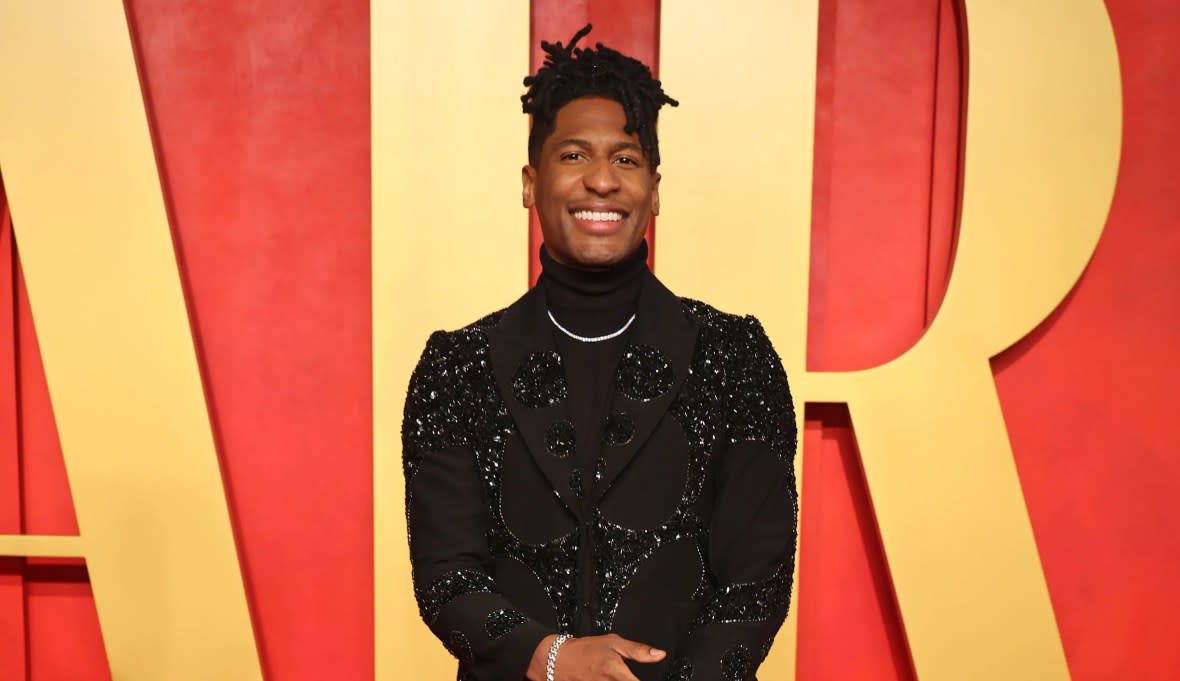 Jon Batiste attends the 2024 Vanity Fair Oscar Party Hosted By Radhika Jones at Wallis Annenberg Center for the Performing Arts on March 10, 2024, in Beverly Hills, California. (Photo by Amy Sussman/Getty Images)