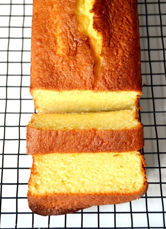 <p>Fragrant, moist, and tender orange pound cake flavored with freshly squeezed orange juice and zest. This easy recipe is a winner!</p><p><strong>Get the recipe: <a href="https://www.delscookingtwist.com/easy-orange-pound-cake/" rel="nofollow noopener" target="_blank" data-ylk="slk:Easy Orange Pound Cake;elm:context_link;itc:0;sec:content-canvas" class="link rapid-noclick-resp"><em>Easy Orange Pound Cake</em></a></strong></p>